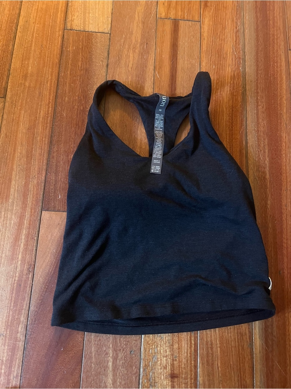 Vuori Black Racerback Crop Top